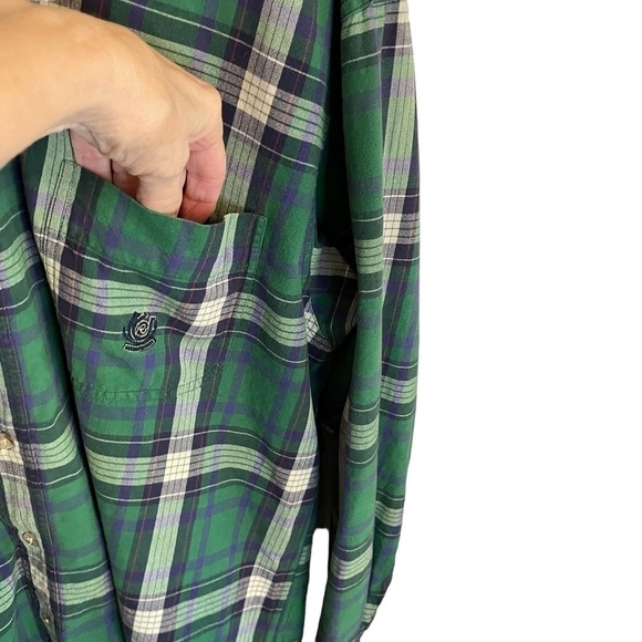 ROPER Men’s Green Plaid 100% Cotton Button Down - Size 2XLT Button down collar - Picture 3 of 11